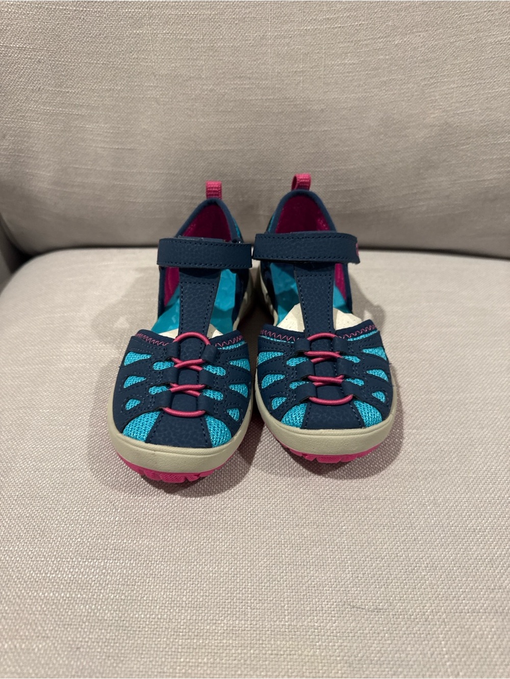 Merrell Navy & Teal Kids Active Sandals with Pink Accents
